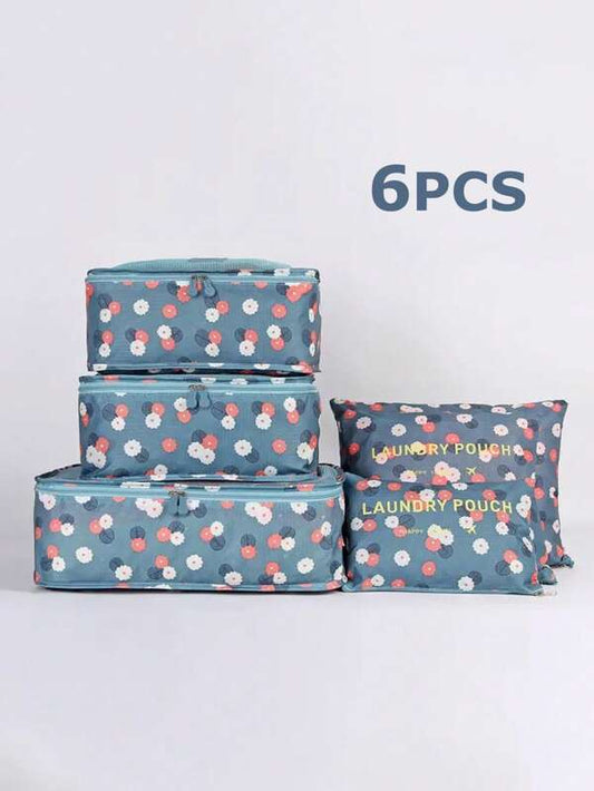 6pcs Travel Storage Bag Set, Portable Clothing Underwear Storage Bag Luggage Packing Bag For Lingerie