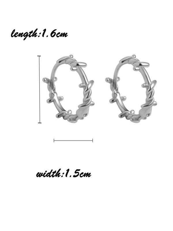 Fashion Thorn Design Hoop Earrings For Men For Daily Decoration