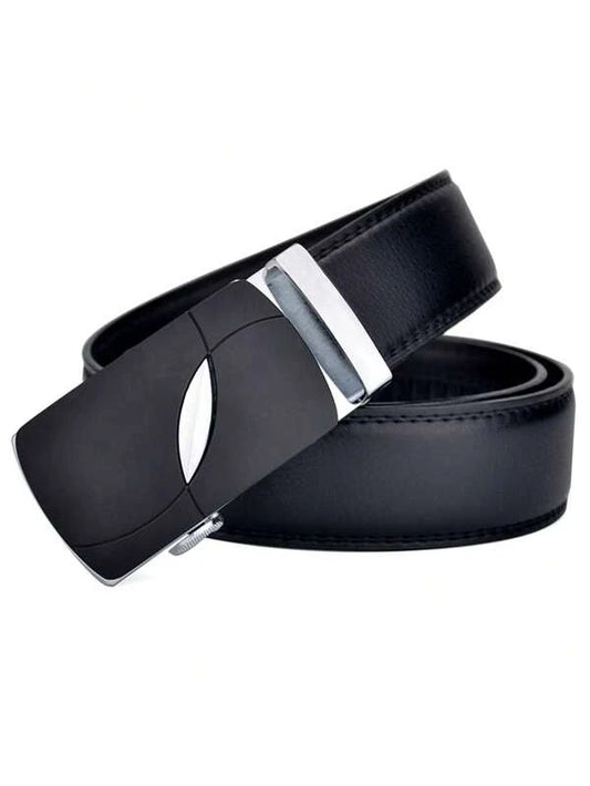 Fashionable Simple Style Silver Automatic Buckle Men's All-match PU Buckle Belt