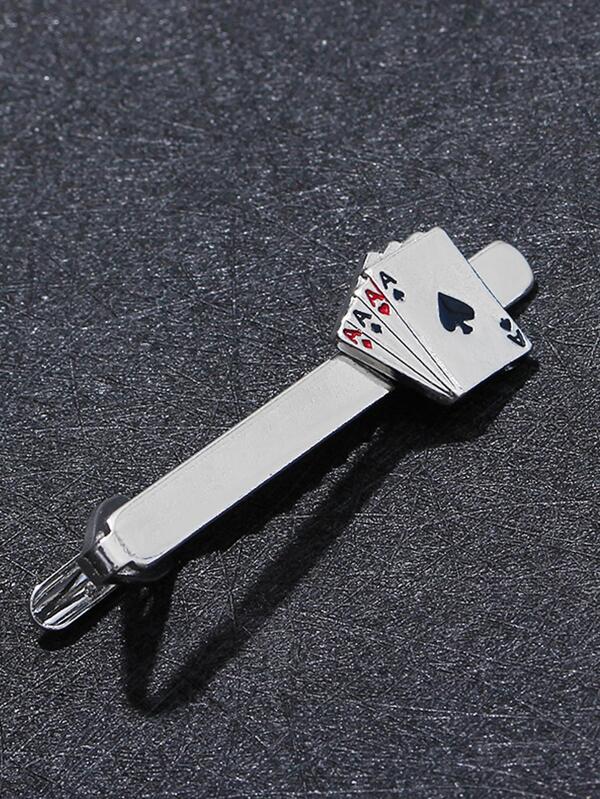 Men Playing Card Decor Tie Clip