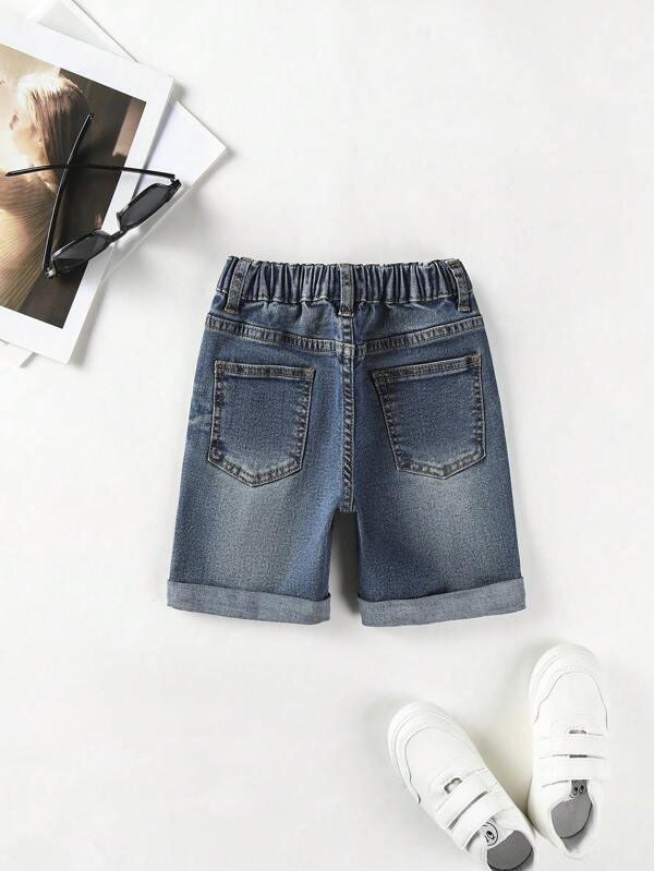 Toddler Boys Ripped Rolled Hem Denim Shorts