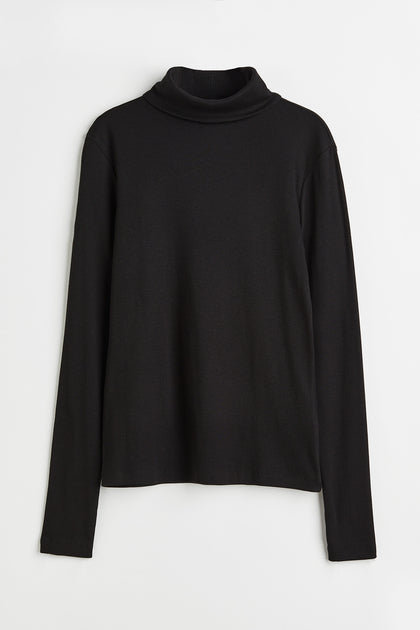 Modal-blend polo-neck top