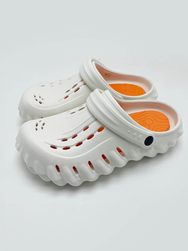 Men Hollow Out Multi-way Wear Clogs, Fashionable Outdoor EVA Vented Clogs