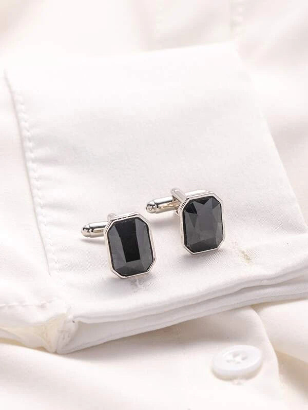 2pcs/set Men Geometric Decor Cufflink