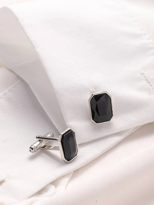 2pcs/set Men Geometric Decor Cufflink