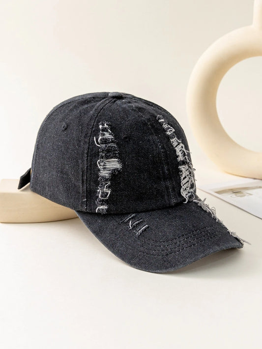 Ripped Denim Baseball Cap