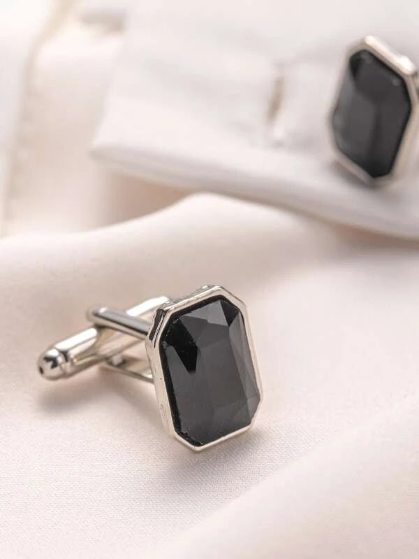 2pcs/set Men Geometric Decor Cufflink