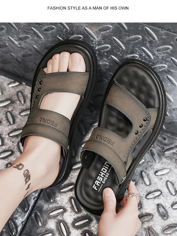 Men's Summer New Style Two Ways Casual Sandals, Thick & Anti-skid & Durable, Suitable For Beach