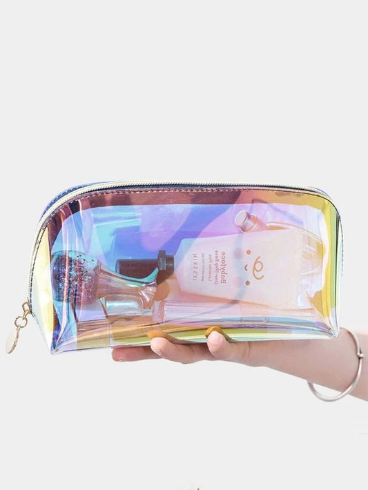 Laser Cosmetic Bag Cosmetics Semicircle Travel Buggy Bag Portable Dumpling-Shaped Transparent Wash, Mothers Day Gift For Mom