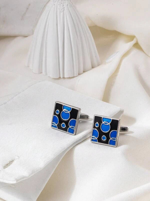 1Pair Fashion Geometric Shaped Cufflink For Men For Wedding Gift For A Stylish Look For Party