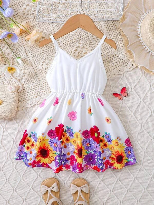 SHEIN Baby Floral Print Cami Dress