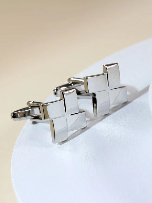 Fashionable and Popular 1pair Men Geometric Cufflinks Copper for Jewelry Gift and for a Stylish Look