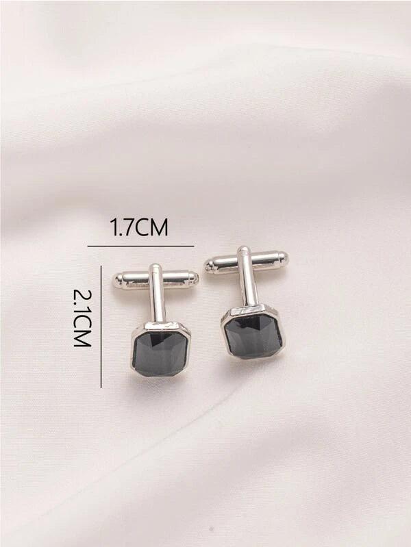 2pcs/set Men Geometric Decor Cufflink