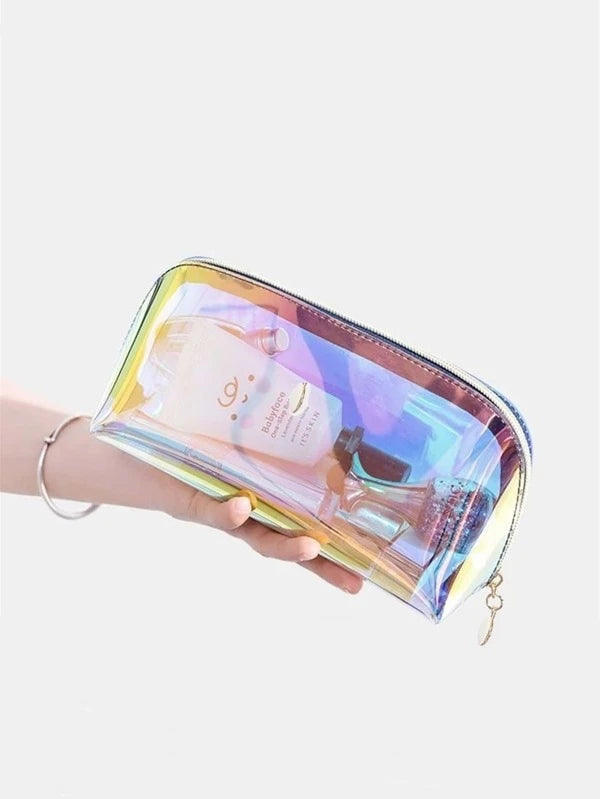 Laser Cosmetic Bag Cosmetics Semicircle Travel Buggy Bag Portable Dumpling-Shaped Transparent Wash, Mothers Day Gift For Mom