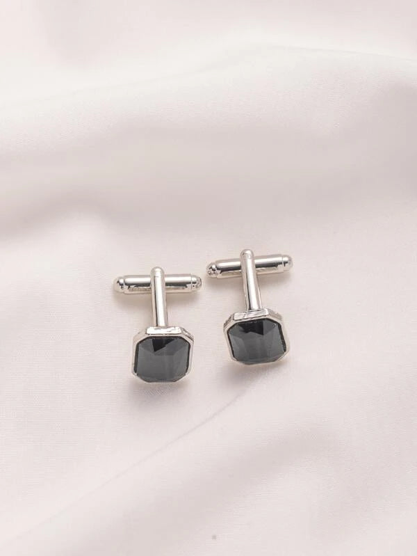 2pcs/set Men Geometric Decor Cufflink