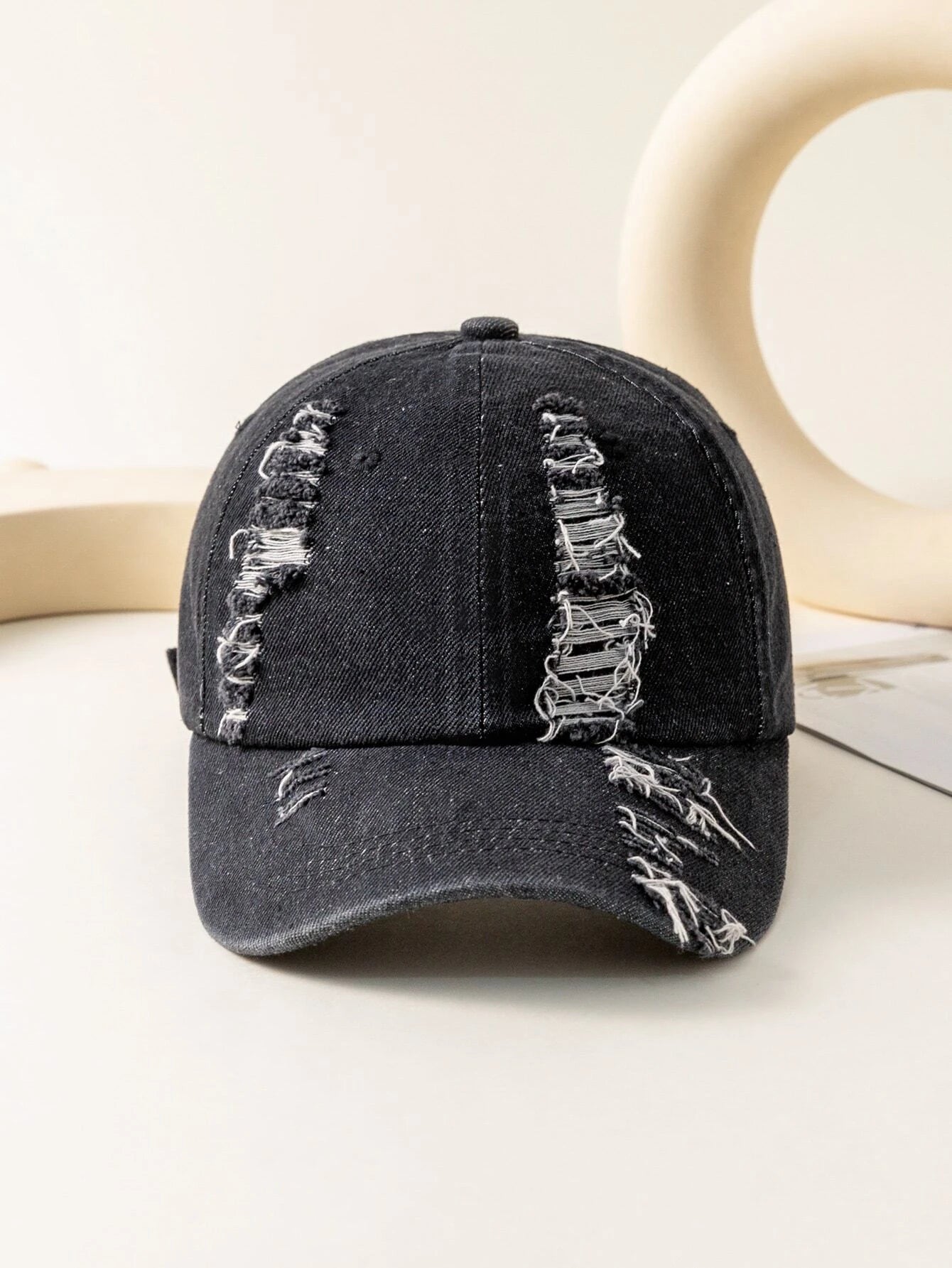 Ripped Denim Baseball Cap