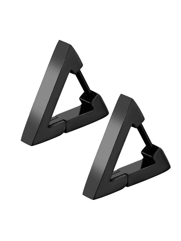 Minimalistic Geometric Triangular Ear Studs, Fashionable And Versatile Personality Simple Titanium Steel Ear Hoops.