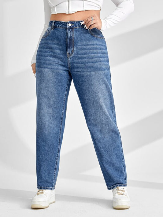 SHEIN EZwear Plus High Waist Mom Fit Jeans