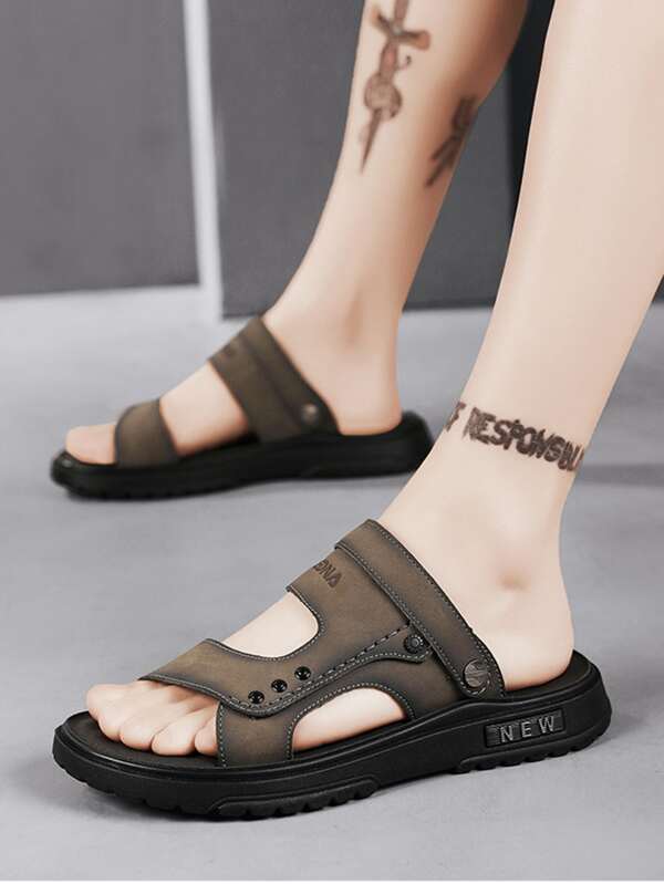 Men's Summer New Style Two Ways Casual Sandals, Thick & Anti-skid & Durable, Suitable For Beach