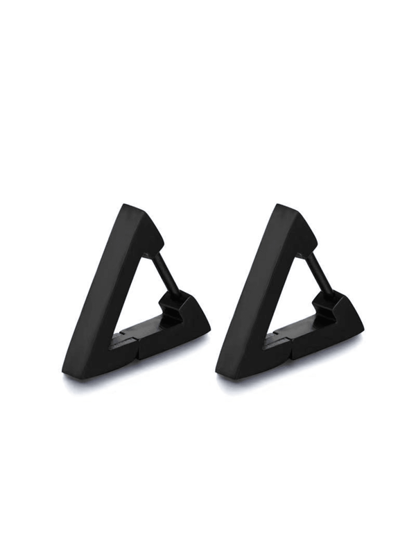 Minimalistic Geometric Triangular Ear Studs, Fashionable And Versatile Personality Simple Titanium Steel Ear Hoops.