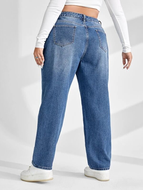 SHEIN EZwear Plus High Waist Mom Fit Jeans