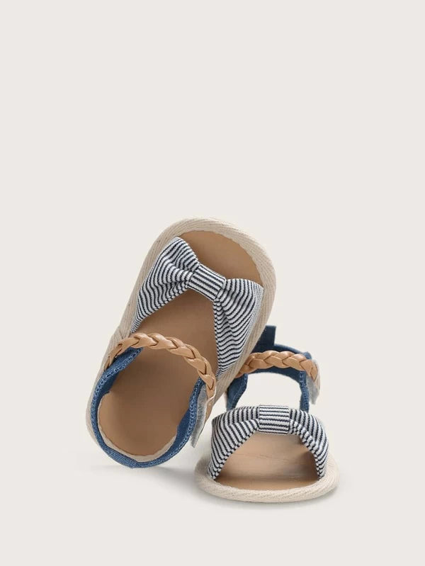 Baby Girl Striped Pattern Slingback Sandals