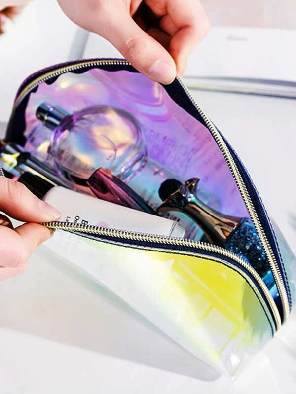 Laser Cosmetic Bag Cosmetics Semicircle Travel Buggy Bag Portable Dumpling-Shaped Transparent Wash, Mothers Day Gift For Mom