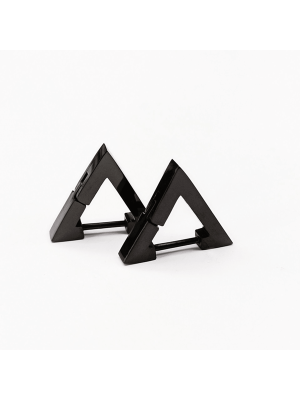 Minimalistic Geometric Triangular Ear Studs, Fashionable And Versatile Personality Simple Titanium Steel Ear Hoops.