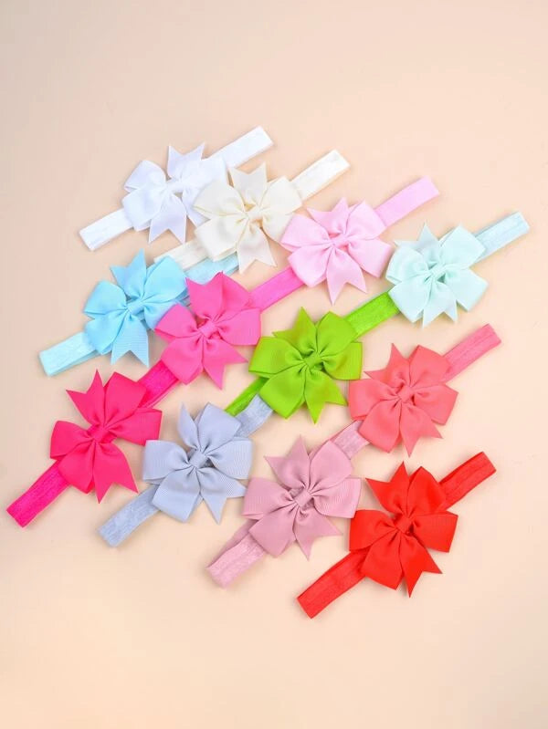 12pcs Baby Bow Decor Headband