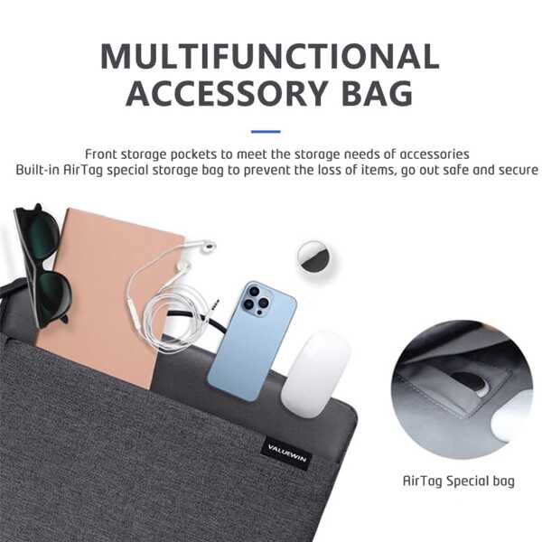 14.2in/16in Fashionable Large Capacity Multifunctional Waterproof, Shockproof, Scratch Resistant & Anti-lost Expandable Handheld Plush Lining 360 Degree Protective Built-in Airbag Protection Polyester Laptop Bag, Business Briefcase For Men & Women