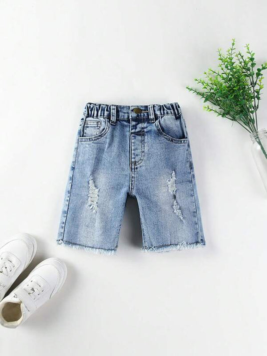 Toddler Boys Ripped Raw Hem Denim Shorts