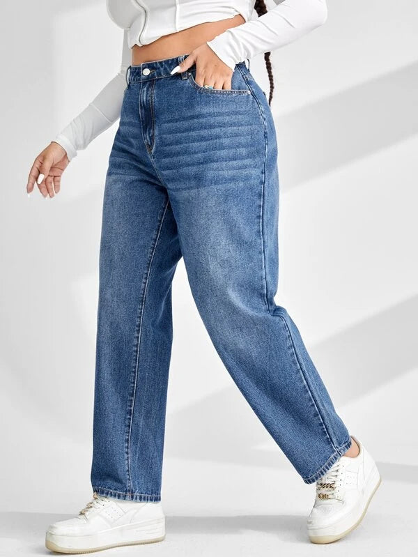 SHEIN EZwear Plus High Waist Mom Fit Jeans