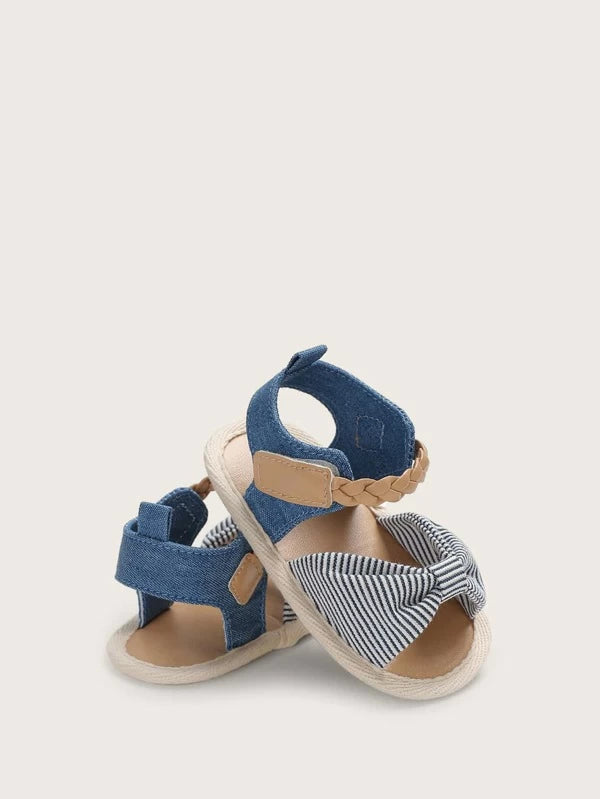 Baby Girl Striped Pattern Slingback Sandals