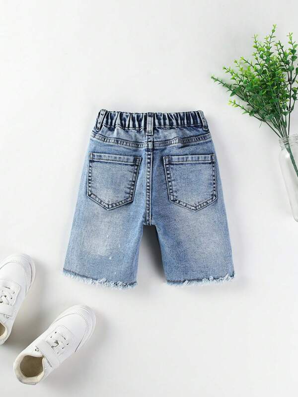 Toddler Boys Ripped Raw Hem Denim Shorts