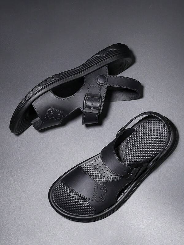 Men Minimalist Casual Sandals, PVC Slingback Fashion Sandals