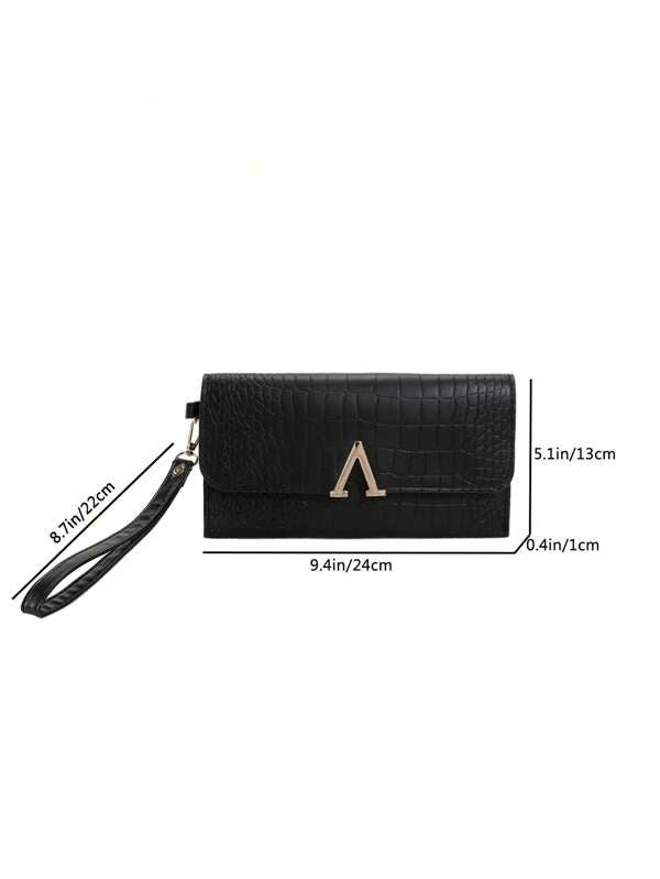 Wrist Bag, Fashion Pu Clutch Purse, Women's Solid Color Handbag