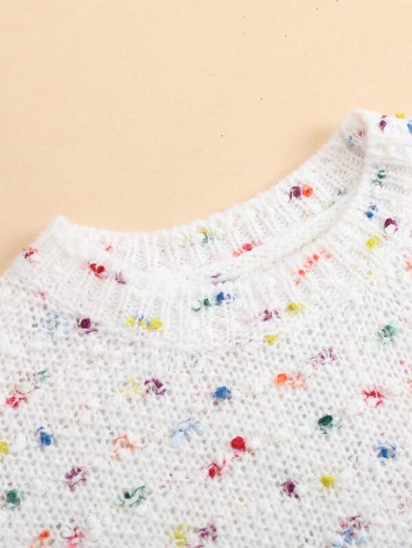 Young Girl Marled Knit Sweater