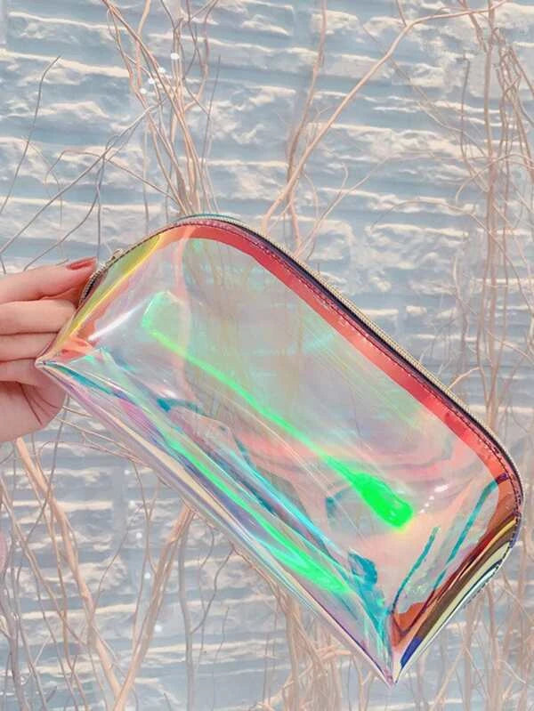 Laser Cosmetic Bag Cosmetics Semicircle Travel Buggy Bag Portable Dumpling-Shaped Transparent Wash, Mothers Day Gift For Mom