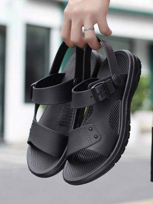 Men Minimalist Casual Sandals, PVC Slingback Fashion Sandals