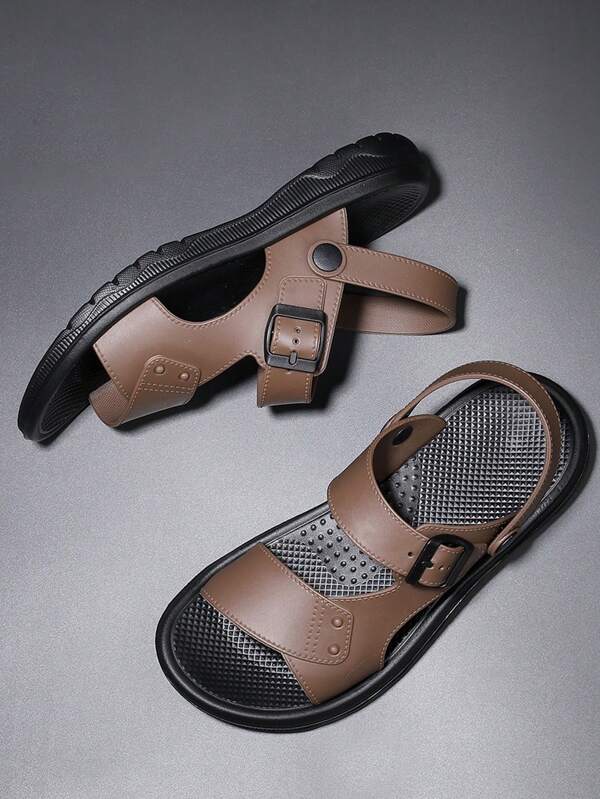 Men Minimalist Casual Sandals, PVC Slingback Fashion Sandals