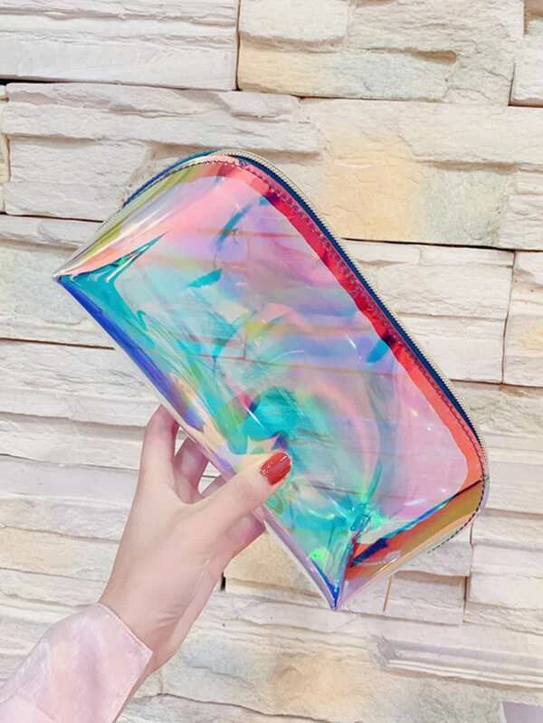 Laser Cosmetic Bag Cosmetics Semicircle Travel Buggy Bag Portable Dumpling-Shaped Transparent Wash, Mothers Day Gift For Mom