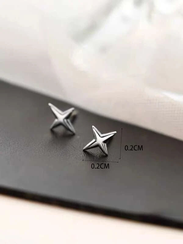 Fashionable and Popular Men Star Stud Earrings Punk Hip Pop Style Alloy Material for Jewelry Gift and for a Stylish Look