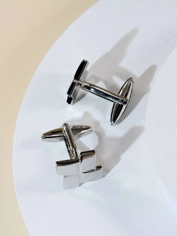 Fashionable and Popular 1pair Men Geometric Cufflinks Copper for Jewelry Gift and for a Stylish Look