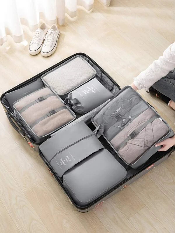 7pcs Travel Storage Bag Set For Clothes Tidy Organizer Wardrobe Suitcase Pouch Travel Organizer Bag