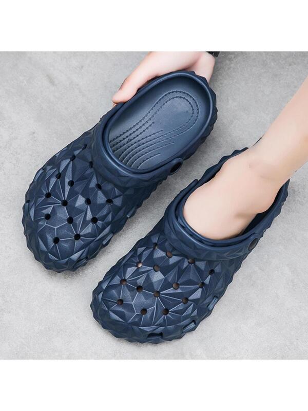 Men Hollow Out Multi-way Wear Non Slip Clogs, Fashionable Outdoor EVA Vented Clogs