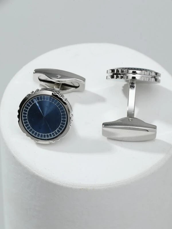 Men Round Decor Cufflinks