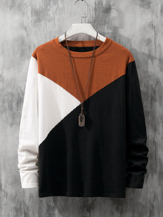 Manfinity Homme Men Cut And Sew Sweater