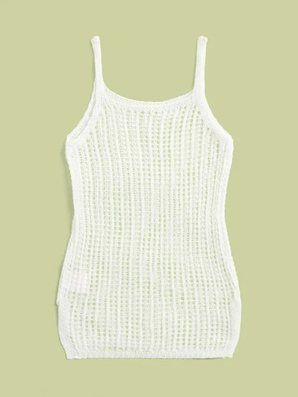 Toddler Girls Split Hem Knitted Cover Up Without Bikini