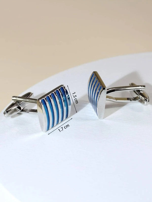 1Pair Men Geometric Design Cufflink For Daily Decoration For A Stylish Look