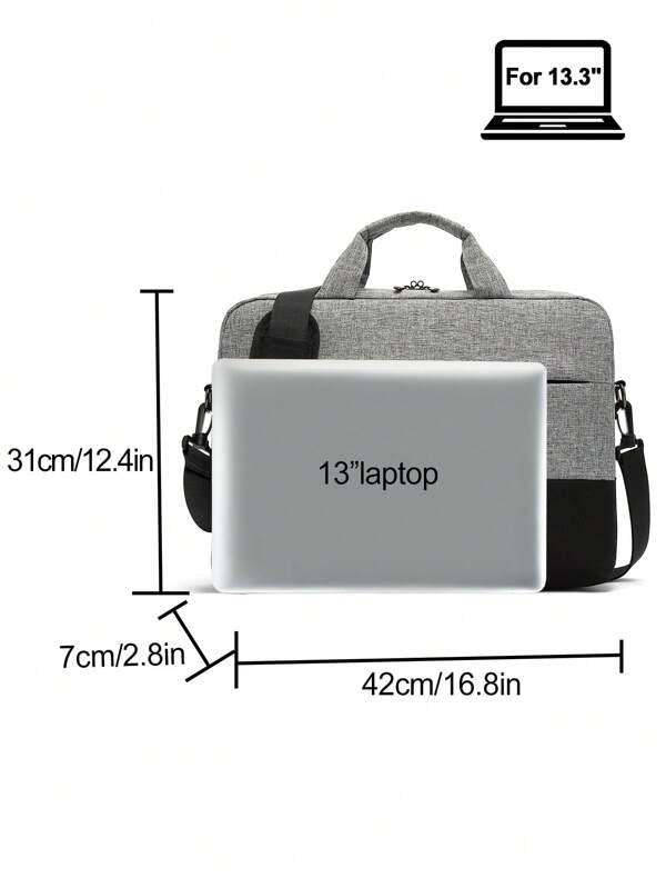 13.3-inch Fashionable Waterproof Laptop Bag With Shockproof Compartment, Multi-pocket Handbag And Shoulder Bag Suitable For Men And Women For Office Or Travel